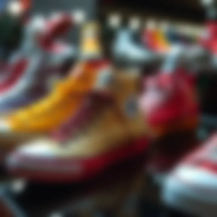 Artistic Display of Converse All Star Rainbow Collection An artistic representation of the Converse All Star Rainbow collection on display