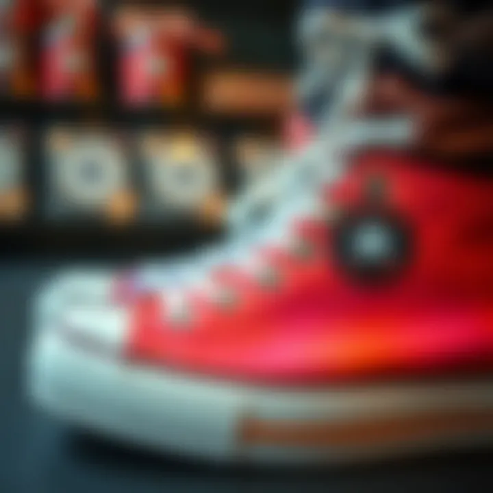 Customization Options for Converse All Star Rainbow A detailed shot of customization options for Converse All Star Rainbow sneakers