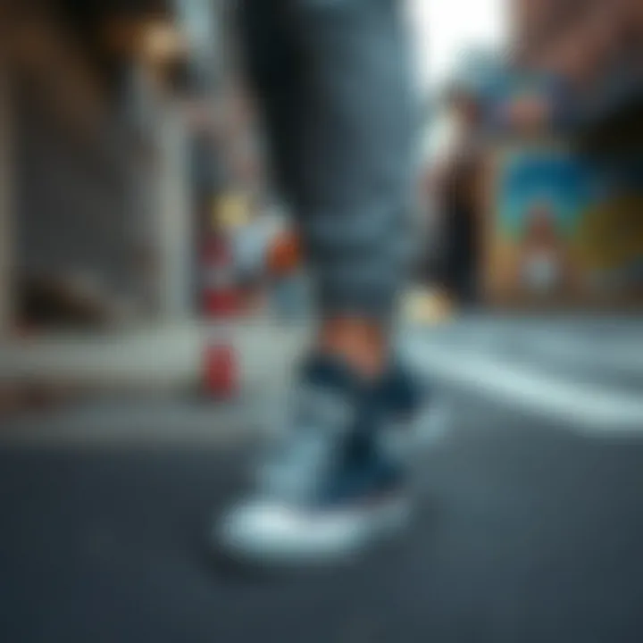 Urban Style with Converse All Star Rainbow An individual wearing Converse All Star Rainbow sneakers on an urban street