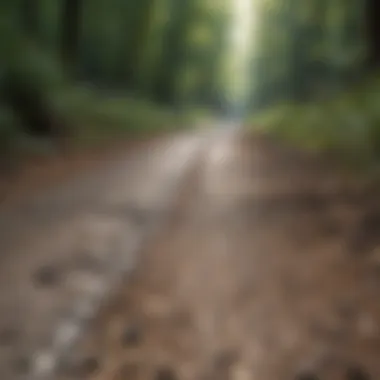 A detailed map illustrating bike trail routes and features