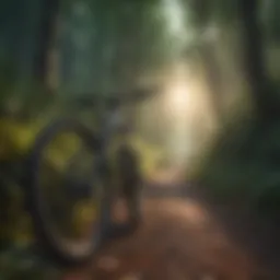 A serene bike trail winding through a lush forest