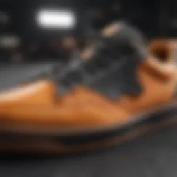 A stylish sneaker with a crep crease protector visibly applied