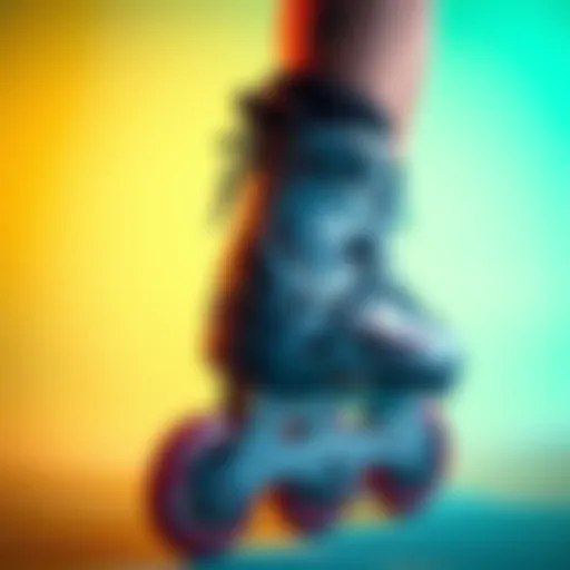 Stylish inline skates on a vibrant background