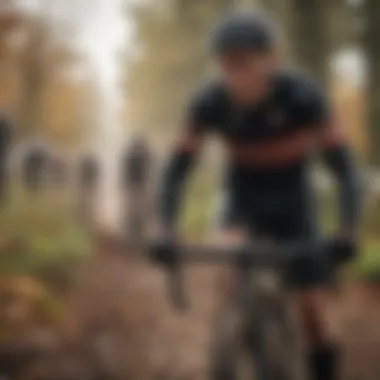 Cyclists sharing camaraderie at a cyclocross event