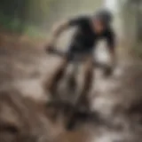 A cyclocross racer navigating a challenging muddy terrain