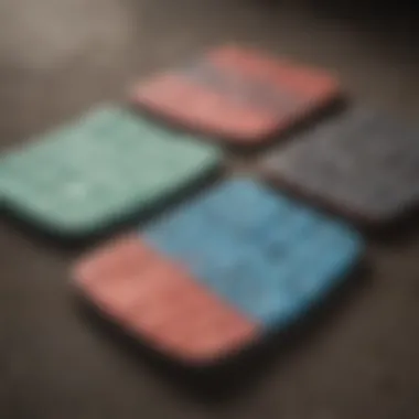 Variety of Dakine Surf Traction Pad Models Different types of Dakine surf traction pads displayed in a row
