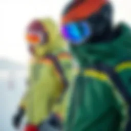 Dynamic ski jacket designs showcasing vibrant colors and modern styles.