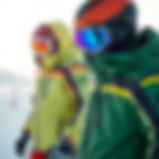 Dynamic ski jacket designs showcasing vibrant colors and modern styles.