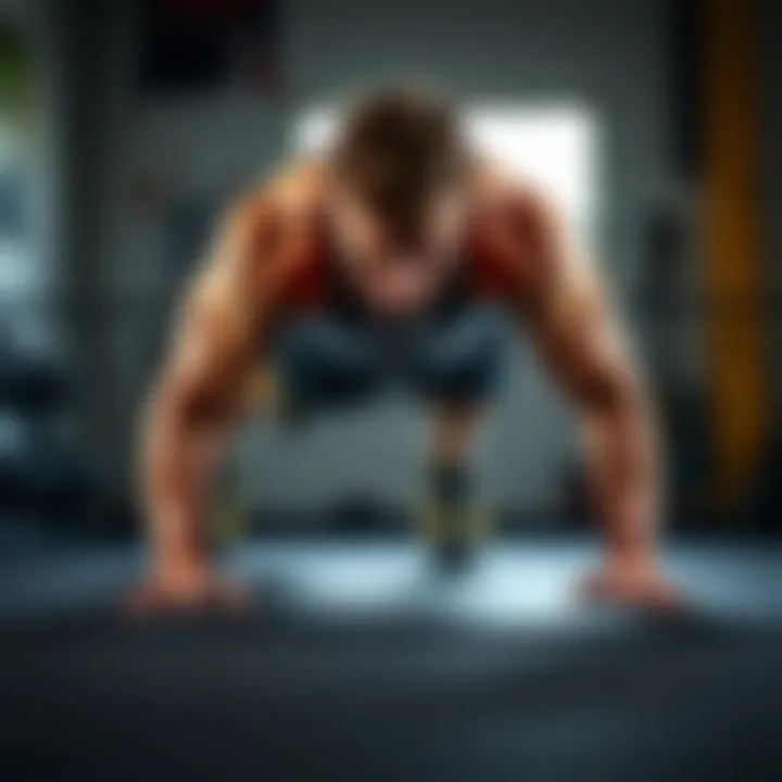 Demonstrating a plank exercise with perfect form