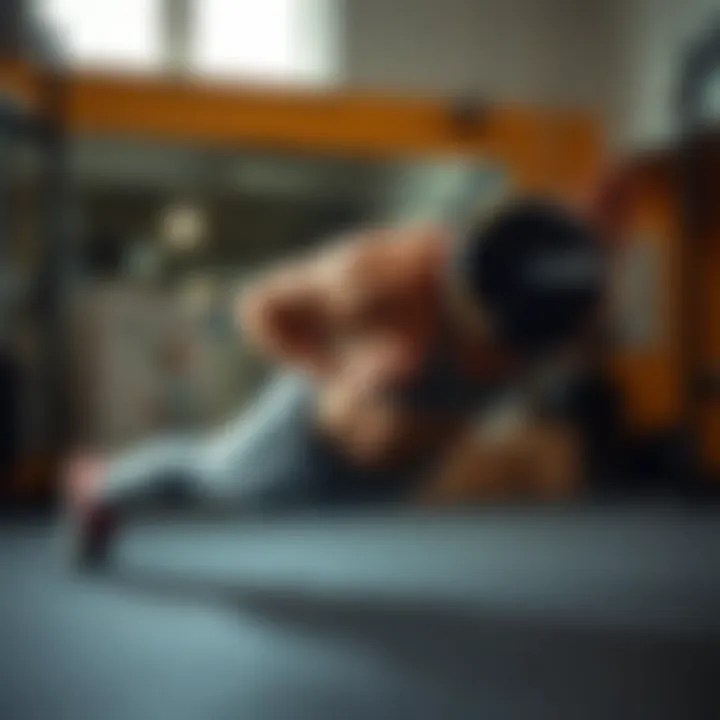 Side crunch exercise being performed