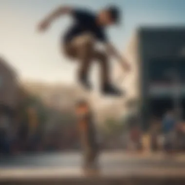 Skater performing a trick while wearing the Emerica Brandon Westgate shoe