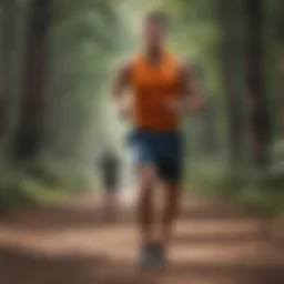Runner demonstrating proper breathing technique