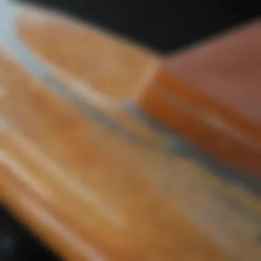 Close-up of the epoxy material used in paddleboards