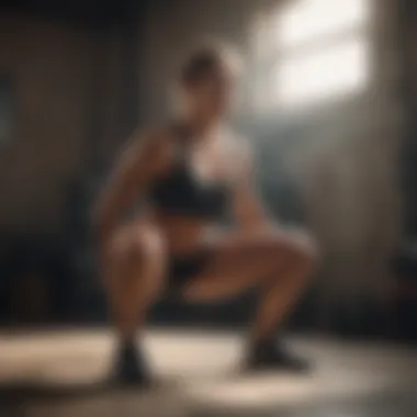 Squat Exercise for Knee Strength Athlete performing a squat to strengthen knees