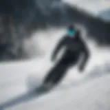 Dynamic athlete showcasing a black Nike jacket during a snowboarding maneuver