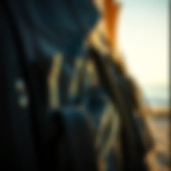 Key Features of Surfboard Bags Close-up of surfboard bag features highlighting pockets and straps