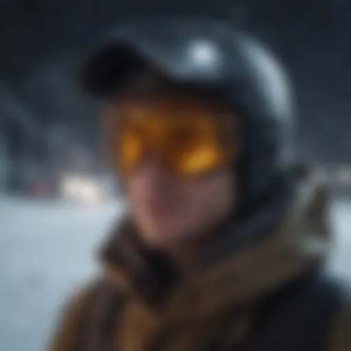 High-performance night snowboarding goggles showcasing visibility technology