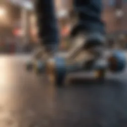 Close-up view of lightweight skate trucks showcasing premium materials