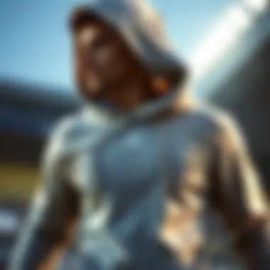 Performance Hoodie in Action An athlete wearing a hoodie, emphasizing performance in sports.