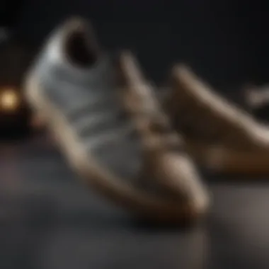 Close-up view of the adidas Matchcourt skate shoes showcasing their unique design elements.