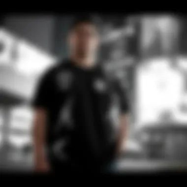 A collection of black and white graphic T-shirts displayed in an urban setting, showcasing their cultural impact