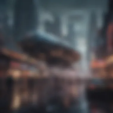 Cultural Impact of Alien Spaceships A futuristic cityscape under the glow of alien spaceships