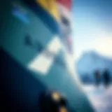 Detailed Look at the Arbor A-Frame Snowboard Design A close-up view of the Arbor A-Frame snowboard showcasing its unique graphics and design elements