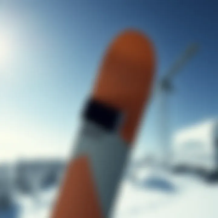 Side profile of the Arbor A-Frame snowboard highlighting its construction and materials