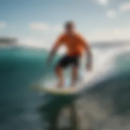 Innovative design of a swell wakesurf shaper showcasing its unique contours and features.