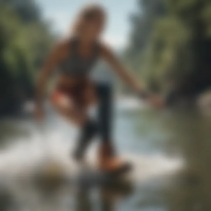 Athlete engaged in extreme water sports wearing Billabong booties in action