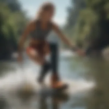 Athlete in Motion with Billabong Booties Athlete engaged in extreme water sports wearing Billabong booties in action