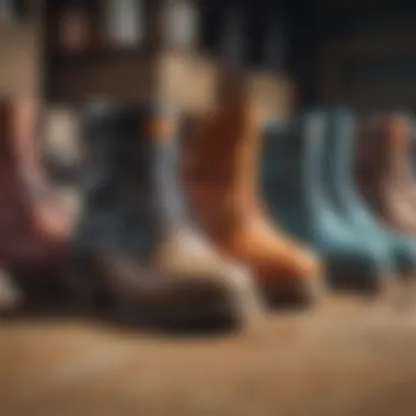 Variety of Billabong Booties Styles Different styles and color variations of Billabong booties displayed together