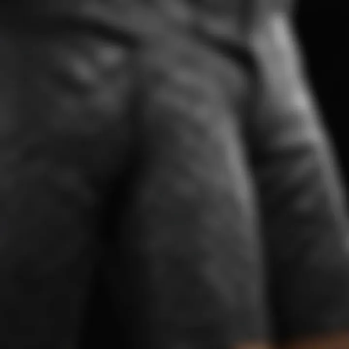 Close-up view of the fabric texture and design of checkered biker shorts, showcasing their quality and durability.