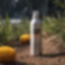 Bum Bum dry shampoo bottle against an outdoor backdrop