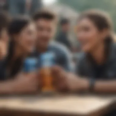 Cheers to Thrill-Seekers Group of friends enjoying Busch Light at an extreme sports event.