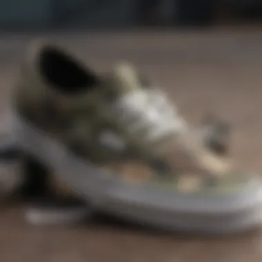 Detailed view of the versatility and functionality of Camo Vans Authentic