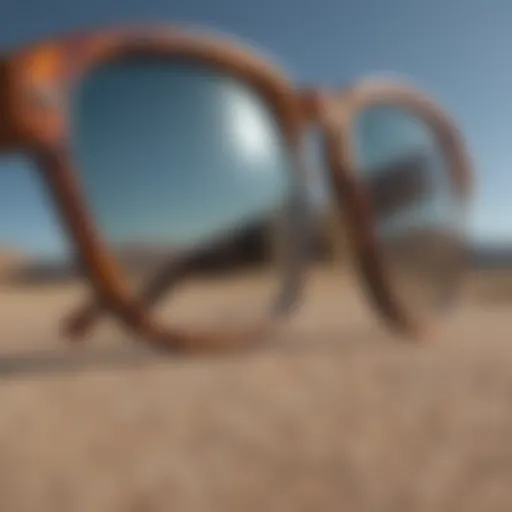 Close-up of Clubmaster tortoise shell sunglasses showcasing intricate detailing