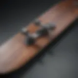 A close-up view of a high-quality skateboard deck showcasing its material texture and design.