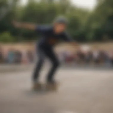 A community event at a skate park, emphasizing engagement and connection among enthusiasts