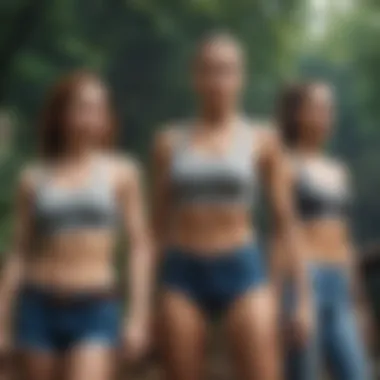 Group of individuals wearing stylish crop tops while engaging in an outdoor adventure