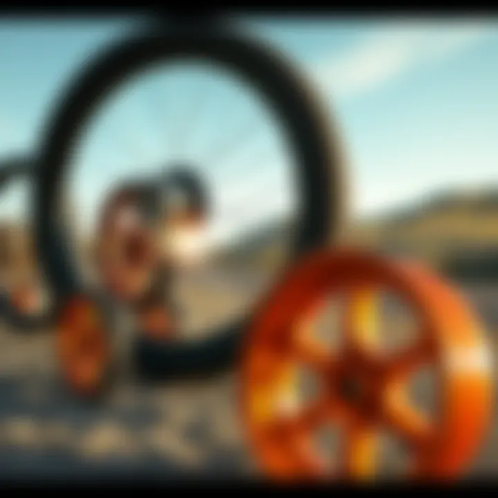 A montage of various Spitfire wheels with differing specifications and features