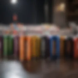A selection of low-caffeine energy drinks on a table