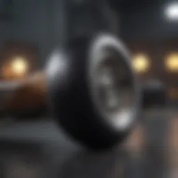 Close-up of high-performance skateboard wheels showcasing design and material