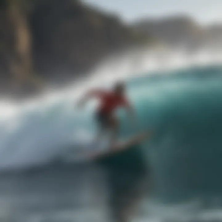 A thrilling virtual surf competition showcasing diverse wave mechanics.