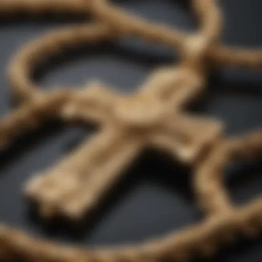 Intricate design of a gold cross rope chain showcasing its craftsmanship and luster