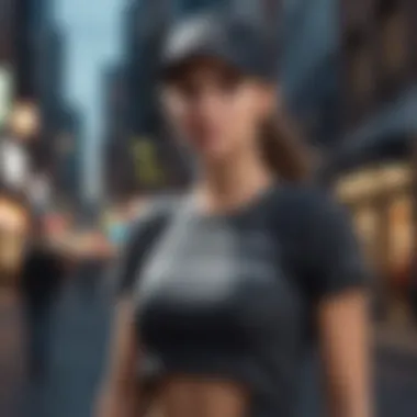 Fashion Meets Function: Urban Expression in Graphic Apparel Various graphic shirts displayed in an urban setting