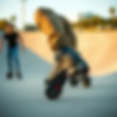 Extreme sports enthusiasts wearing Heelys in action