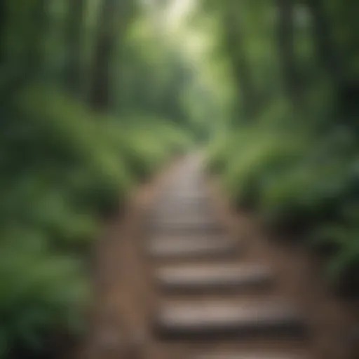 A serene path winding through lush greenery in Chicago's nature preserve.