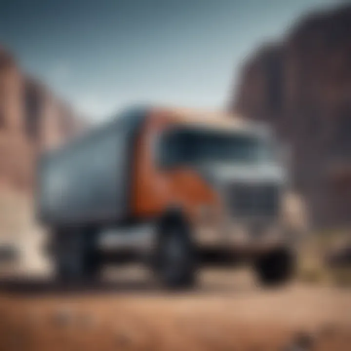Close-up of a 149 truck showcasing its robust design