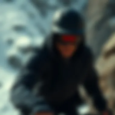 Extreme Sports in Action A dynamic scene showing a person engaging in extreme sports while wearing a zip-up hoodie.